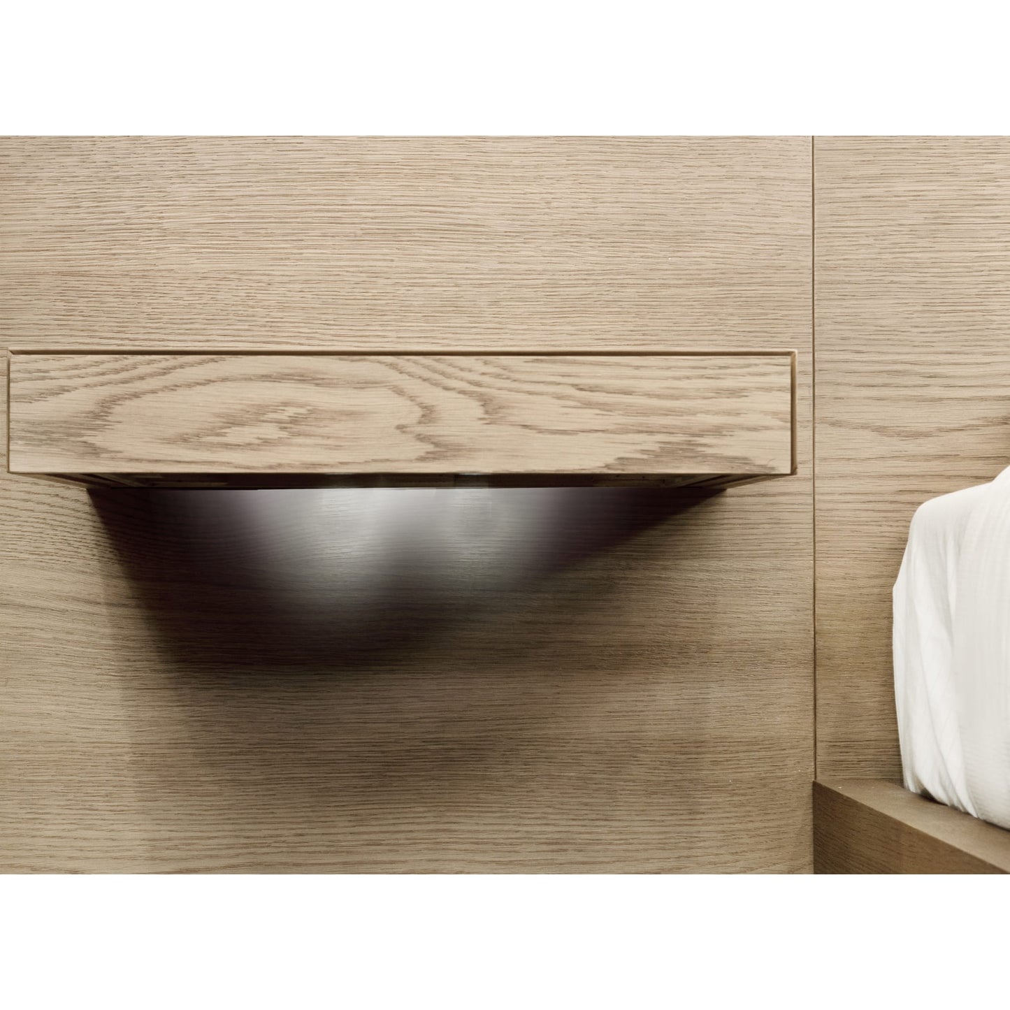 One Coastal Modern Live Edge Wall Bed with Floating Nightstands in Bisque