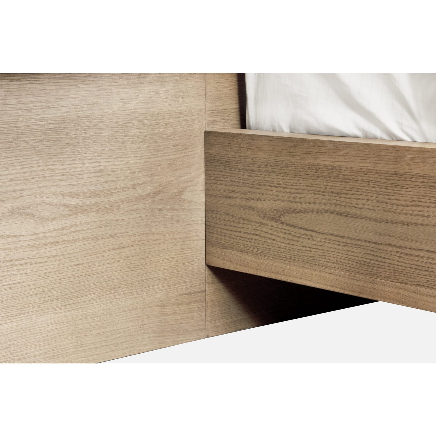 One Coastal Modern Live Edge Wall Bed with Floating Nightstands in Bisque
