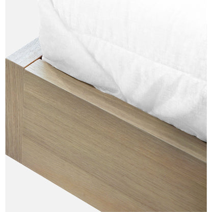 One Coastal Modern Live Edge Wall Bed with Floating Nightstands in Bisque