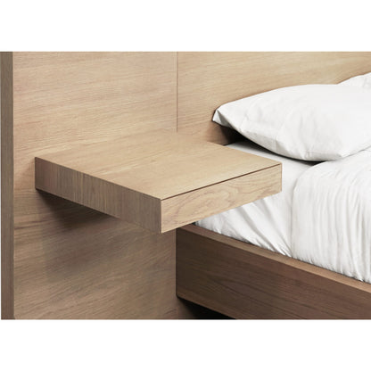 One Coastal Modern Live Edge Wall Bed with Floating Nightstands in Bisque