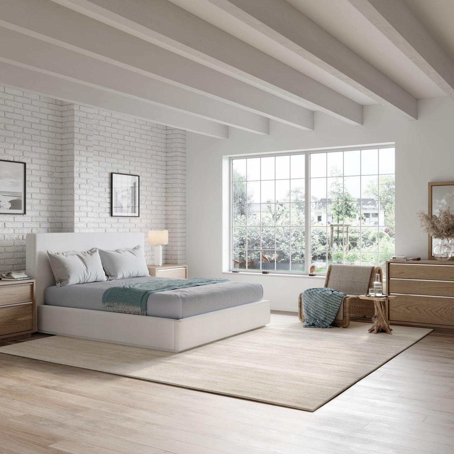 One Upholstered Footboard Storage Bed in Pearl (2026)