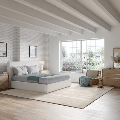 One Upholstered Footboard Storage Bed in Pearl (2026)