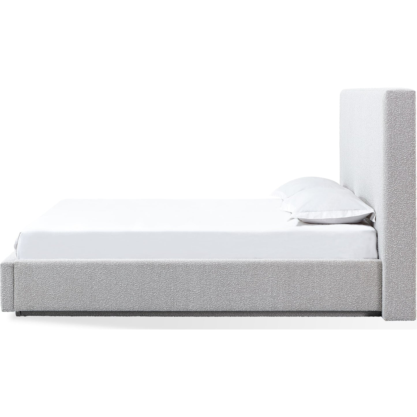One Upholstered Platform Bed in Cotton Ball Boucle (2026)