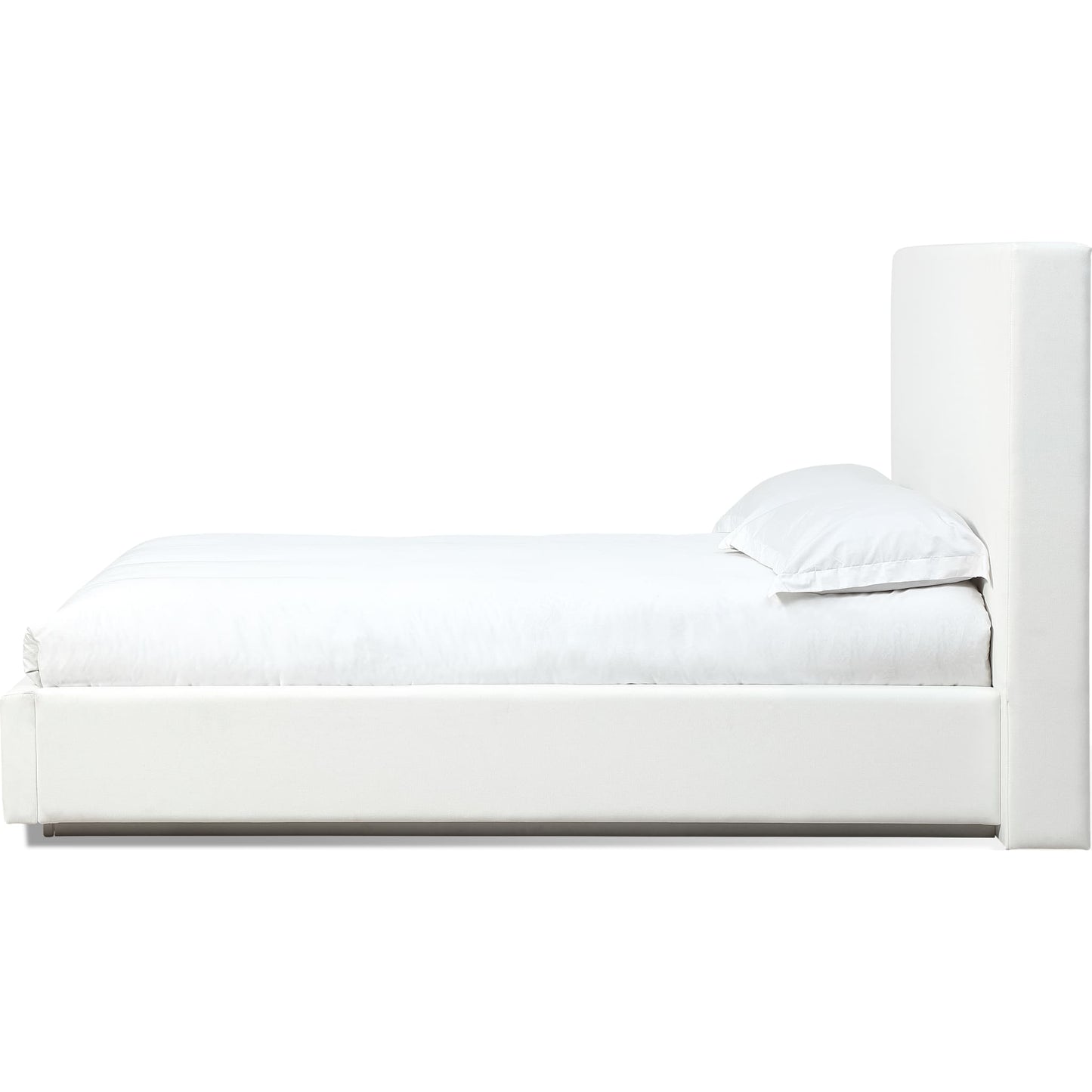 One Upholstered Platform Bed in Pearl