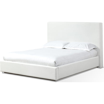 One Upholstered Platform Bed in Pearl