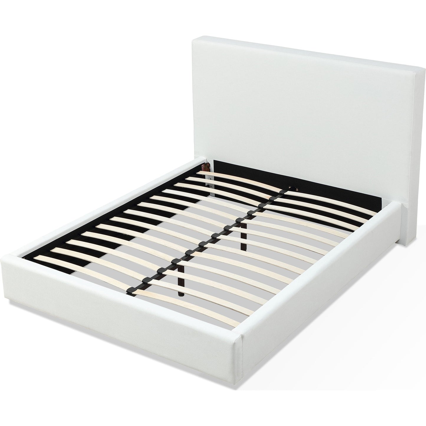 One Upholstered Platform Bed in Pearl