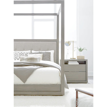 Oxford Upholstered Canopy Bed in Mineral