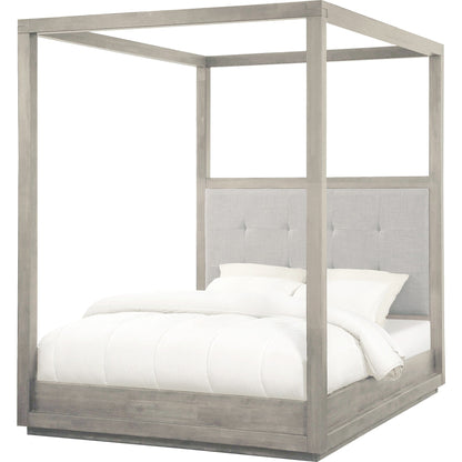 Oxford Upholstered Canopy Bed in Mineral