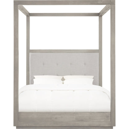 Oxford Upholstered Canopy Bed in Mineral