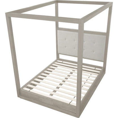 Oxford Upholstered Canopy Bed in Mineral