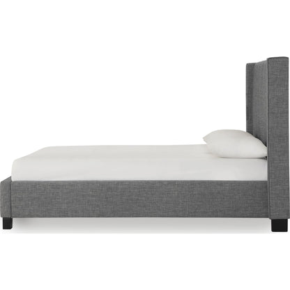 Palermo Upholstered Footboard Storage Bed in Dark Stone