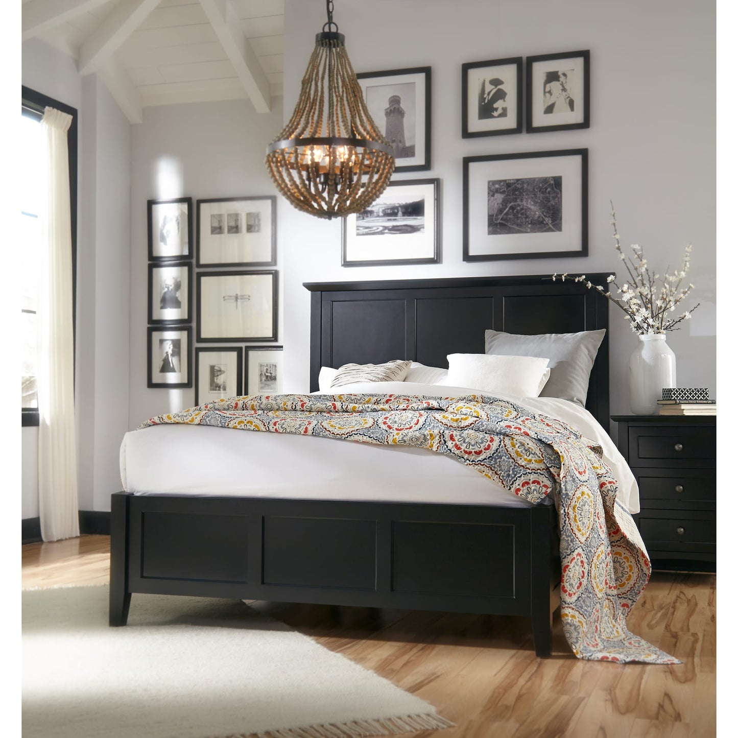 Paragon Four Drawer Wood Storage Bed in Black