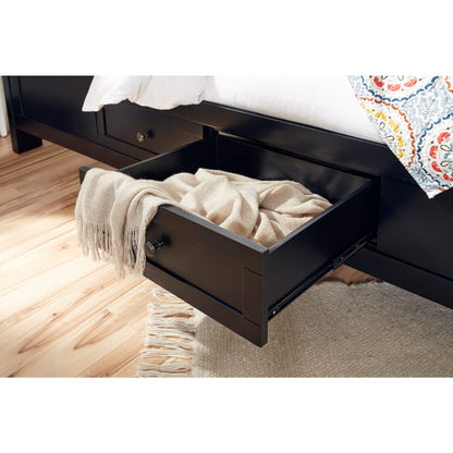 Paragon Four Drawer Wood Storage Bed in Black