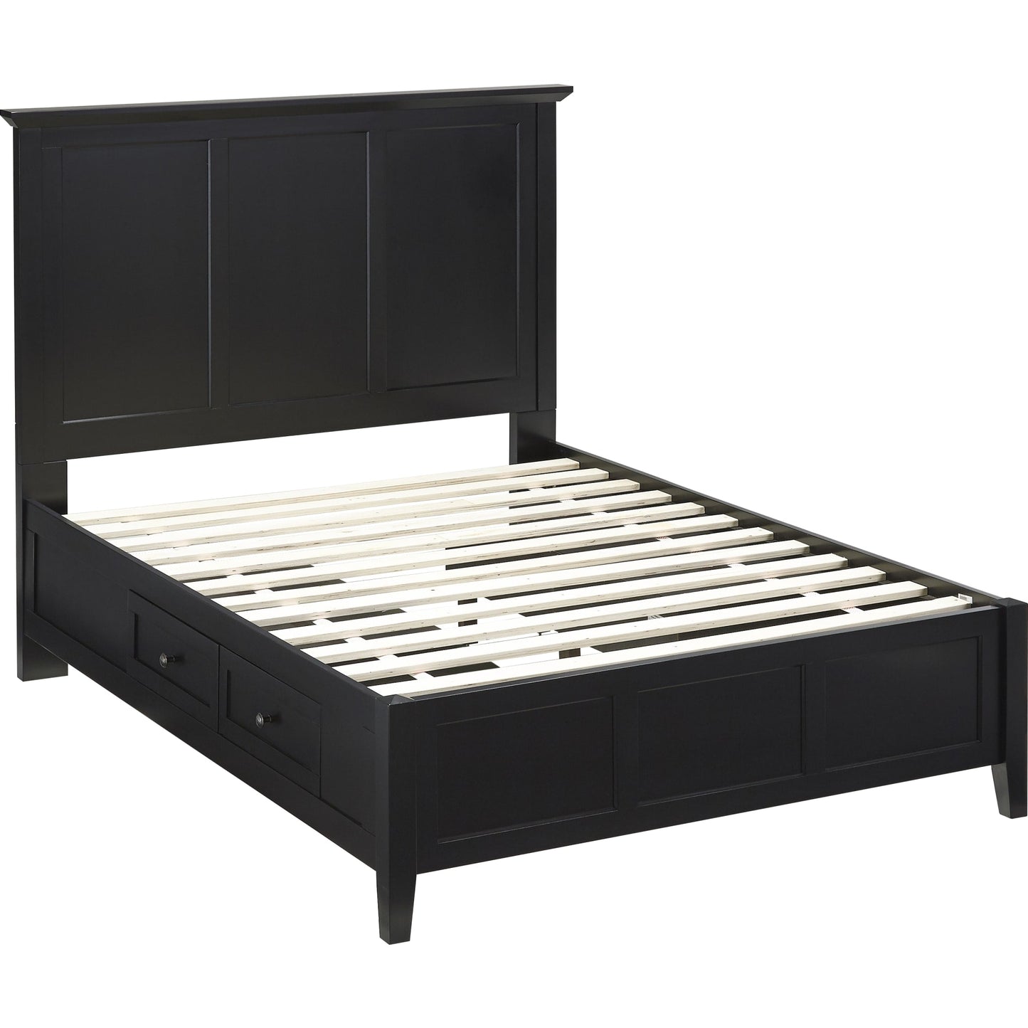 Paragon Four Drawer Wood Storage Bed in Black