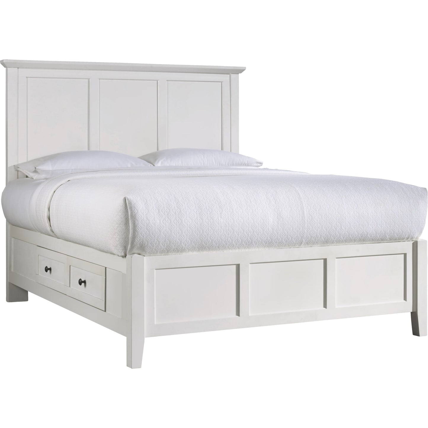 Paragon Four Drawer Wood Storage Bed in White