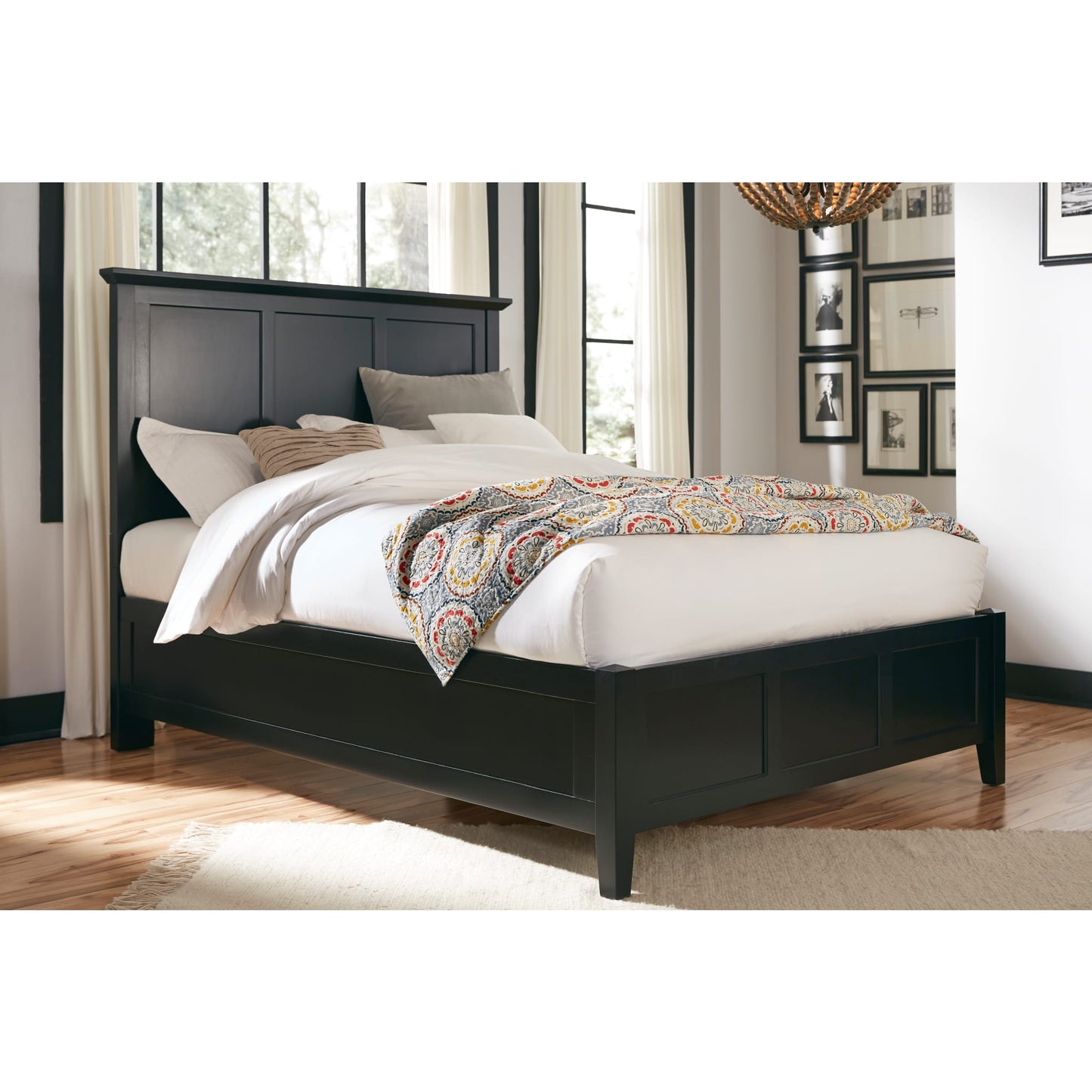 Paragon Wood Panel Bed in Black