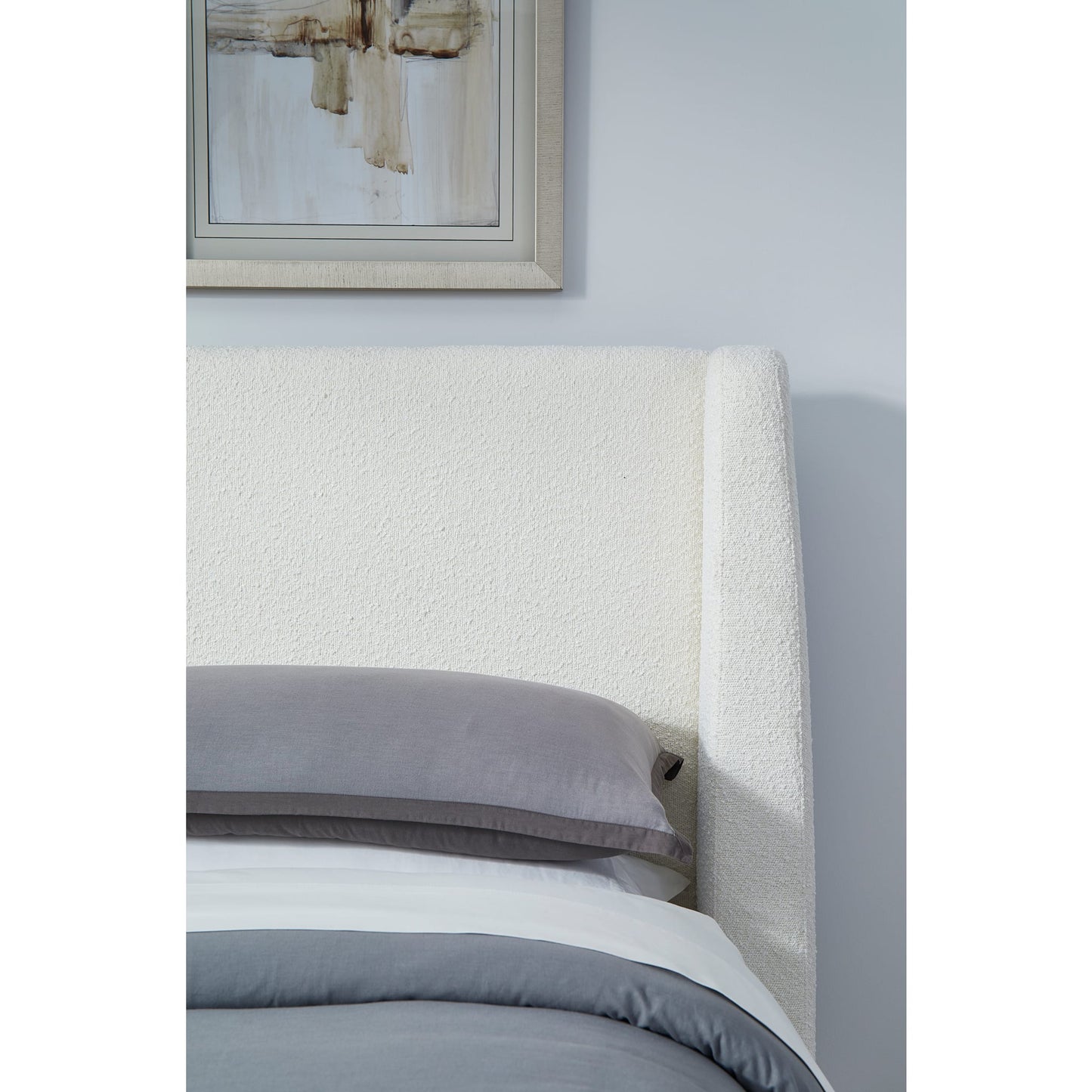 Presley Upholstered Wingback Platform Bed in Cottage Cheese Boucle (2026)