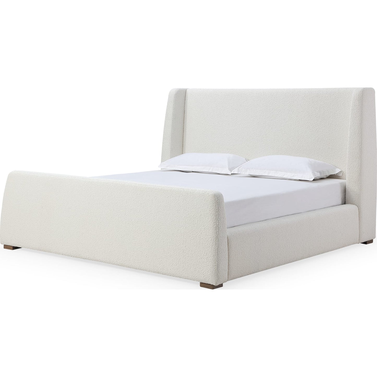 Presley Upholstered Wingback Platform Bed in Cottage Cheese Boucle (2026)