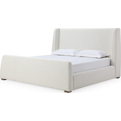 Presley Upholstered Wingback Platform Bed in Cottage Cheese Boucle (2026)