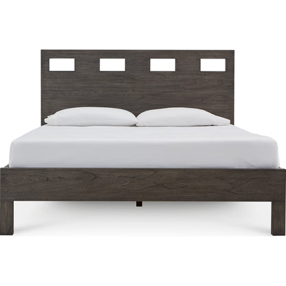 Riva Wood Bed in Sharkskin