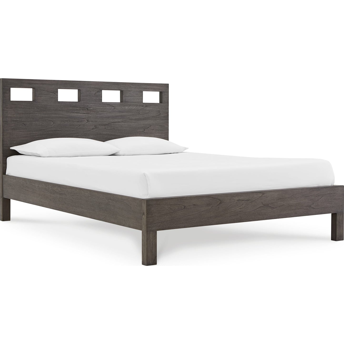 Riva Wood Bed in Sharkskin