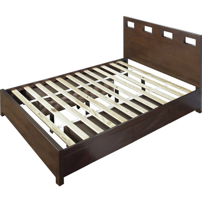 Riva Wood Storage Bed in Chocolate Brown