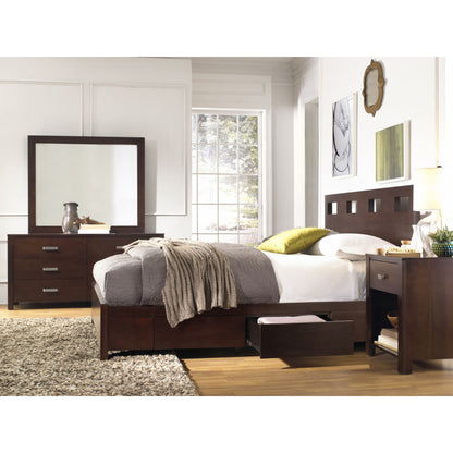 Riva Wood Storage Bed in Chocolate Brown