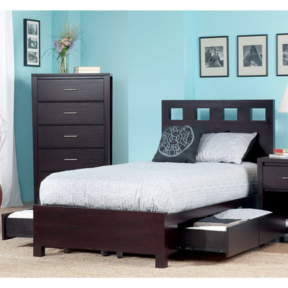 Riva Wood Storage Bed in Espresso
