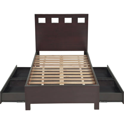 Riva Wood Storage Bed in Espresso