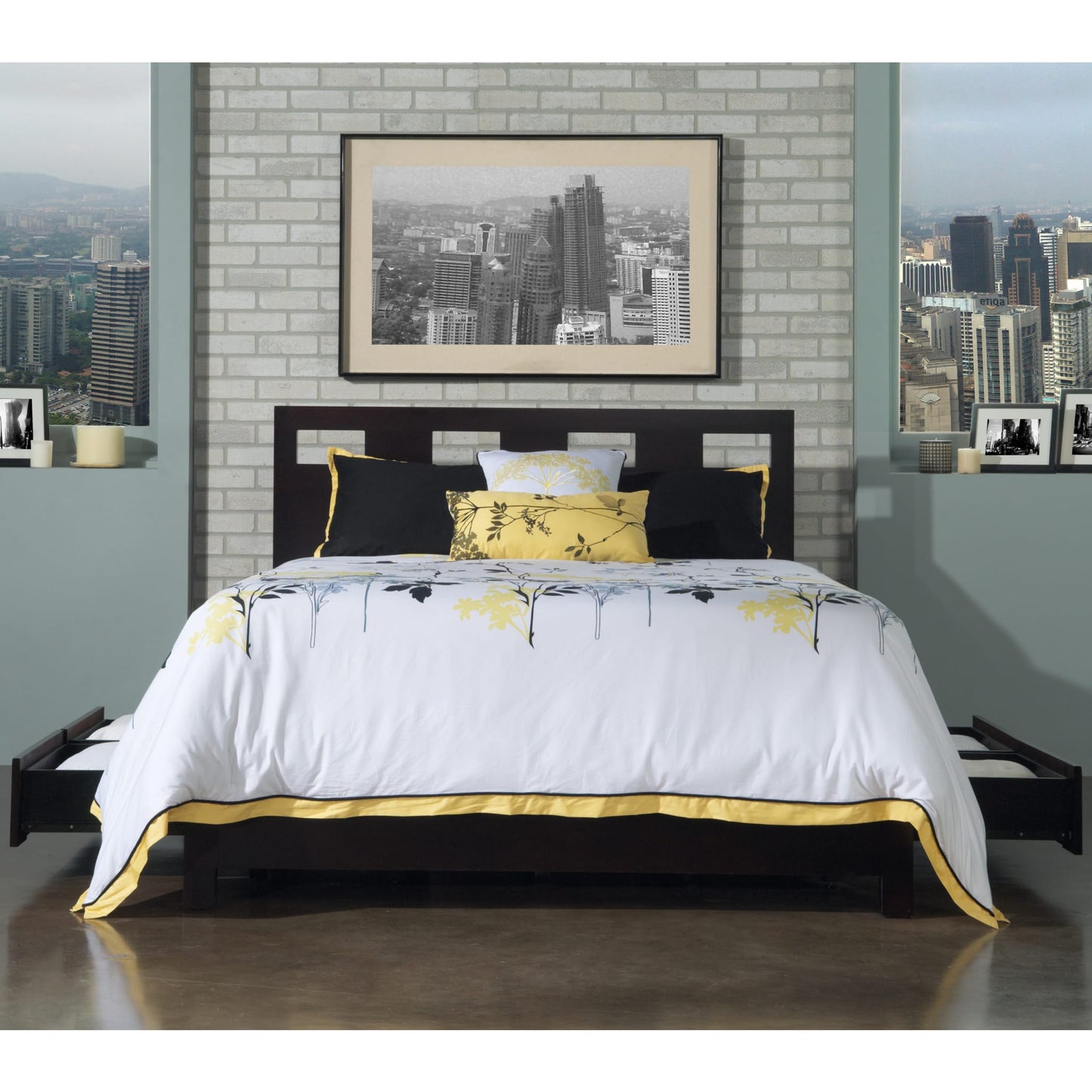 Riva Wood Storage Bed in Espresso