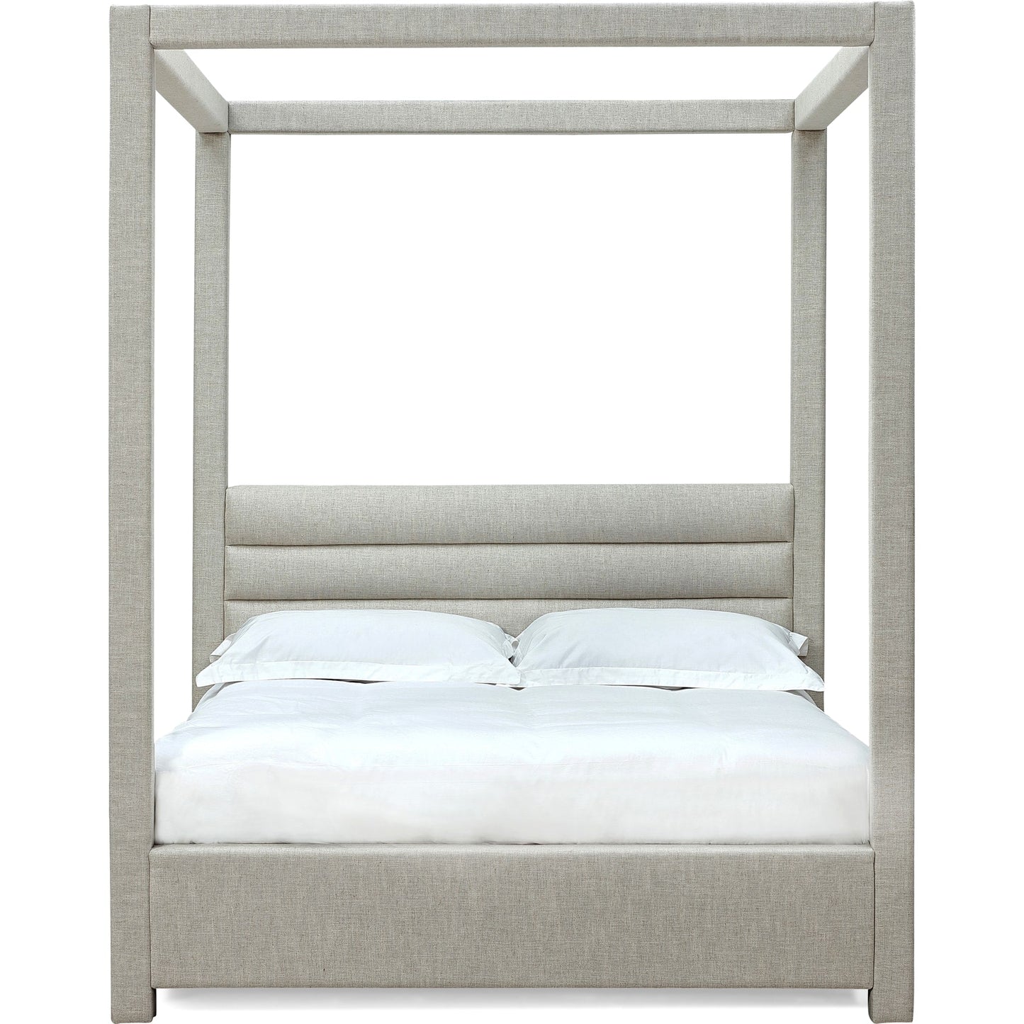 Rockford Upholstered Canopy Bed in Turtle Dove Linen