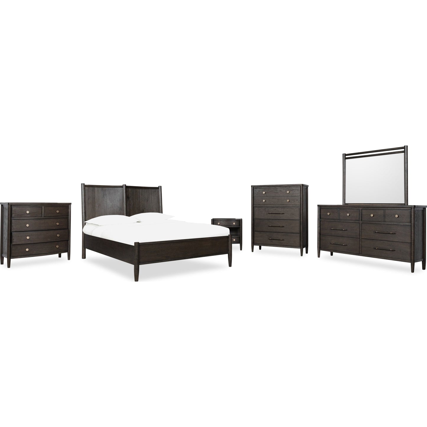 Rockport Oak Wood Platform Bed in Yin