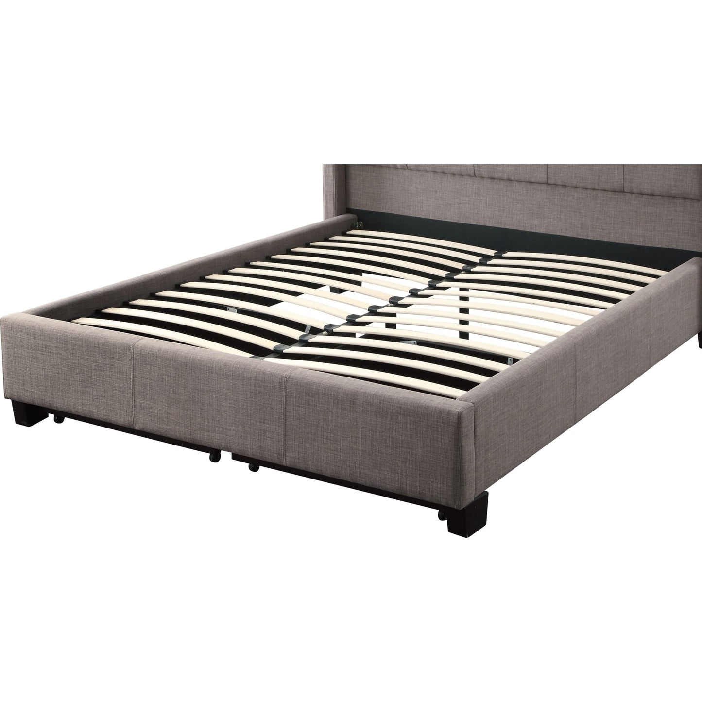 Royal Tufted Footboard Storage Bed in Dolphin Linen