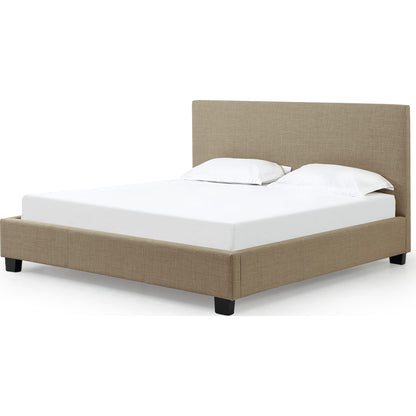 Saint Pierre Upholstered Platform Bed in Toast Linen