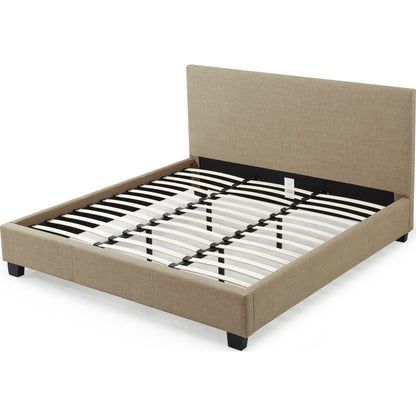 Saint Pierre Upholstered Platform Bed in Toast Linen