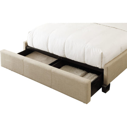 Saint Pierre Upholstered Platform Storage Bed in Toast Linen