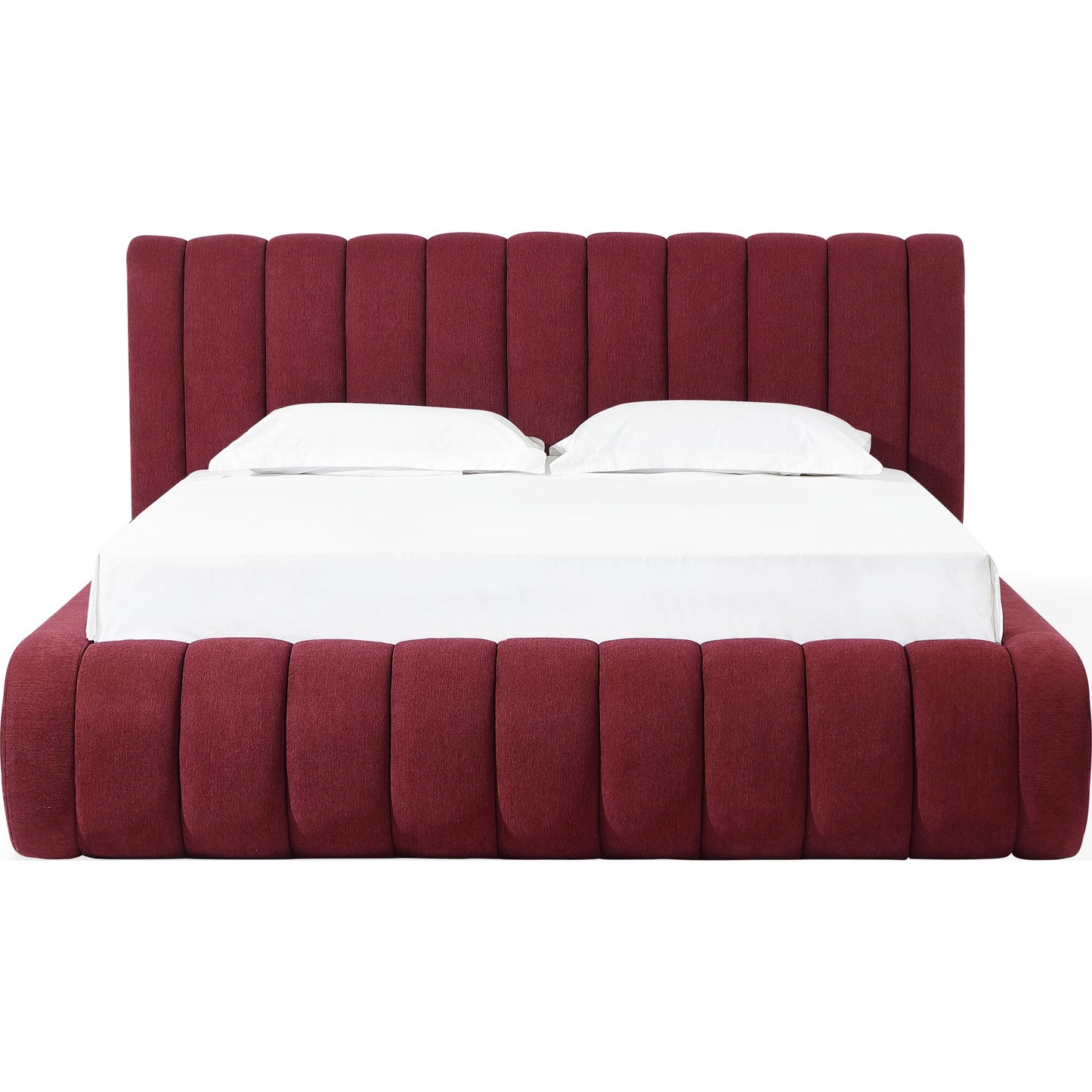 Savage Maximalist Upholstered Bed in Ruby Chenille