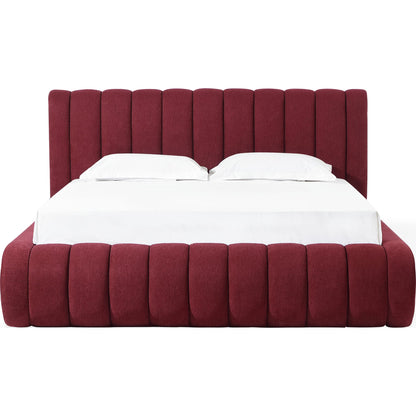 Savage Maximalist Upholstered Bed in Ruby Chenille