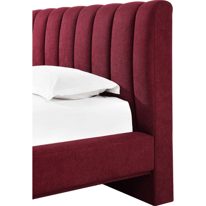 Savage Maximalist Upholstered Bed in Ruby Chenille