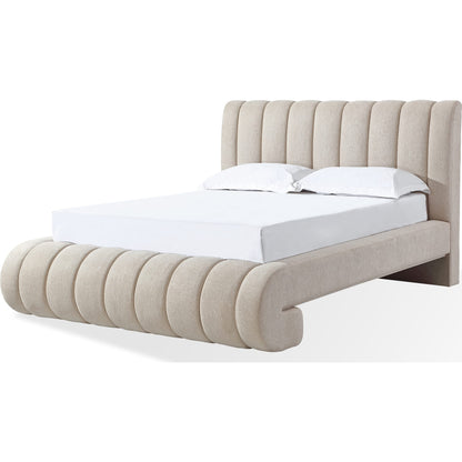 Savage Maximalist Upholstered Bed in Sandy Chenille
