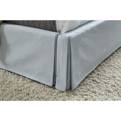 Shelby Skirted Footboard Storage Panel Bed in Sky