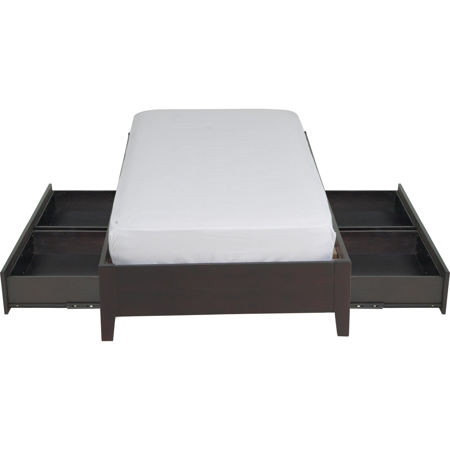 Simple Wood Storage Bed in Espresso