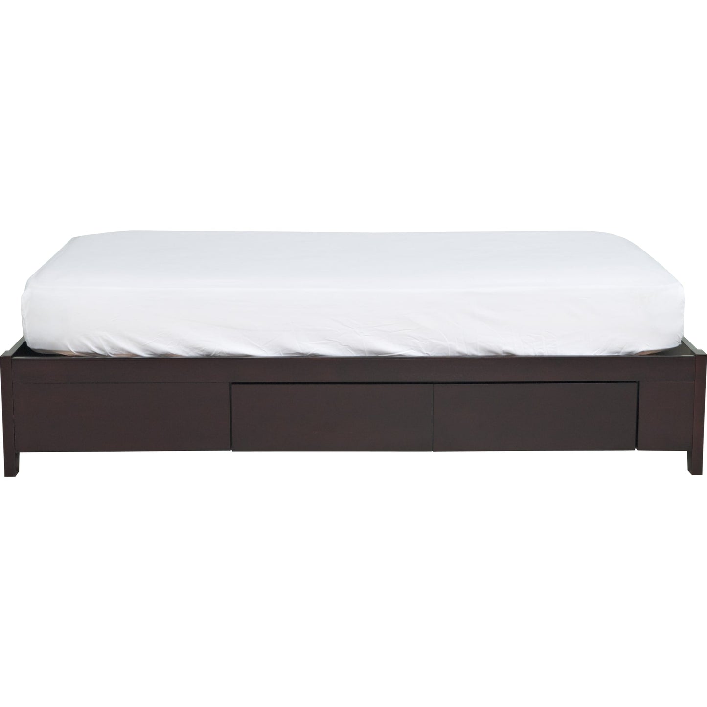 Simple Wood Storage Bed in Espresso