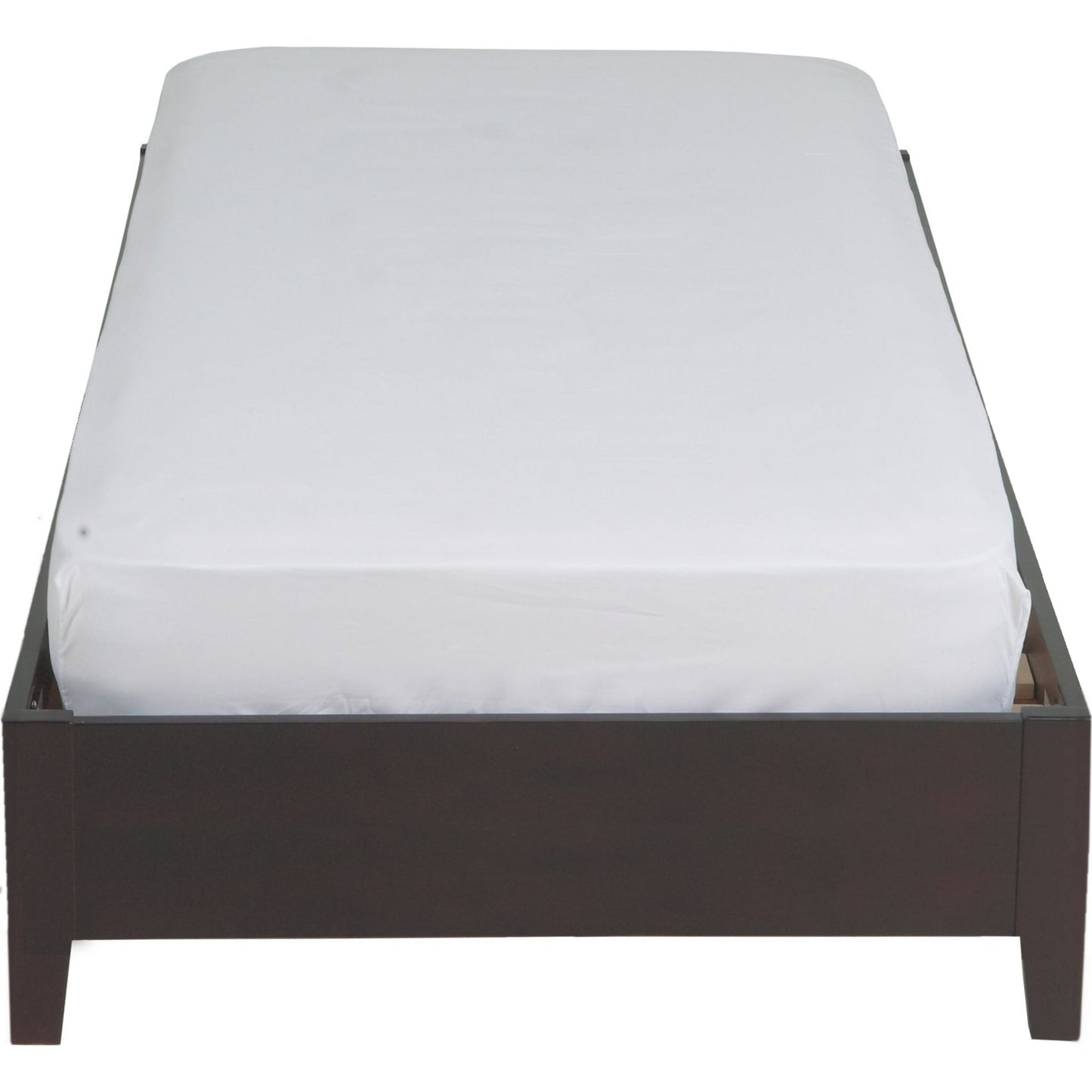 Simple Wood Storage Bed in Espresso