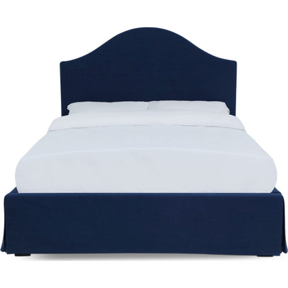 Sur Skirted Footboard Storage Panel Bed in Navy