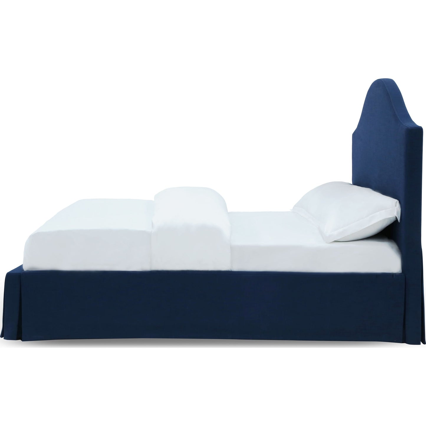 Sur Skirted Footboard Storage Panel Bed in Navy