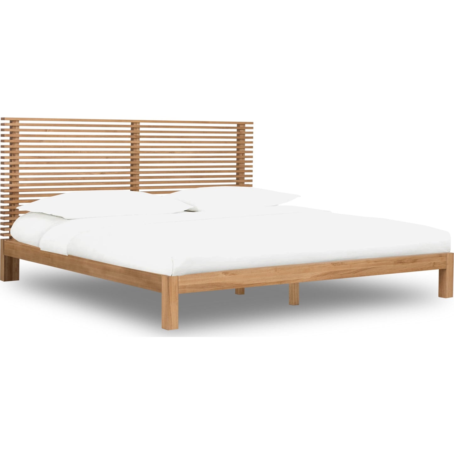 Tanner Solid Ash Platform Bed in Flaxen