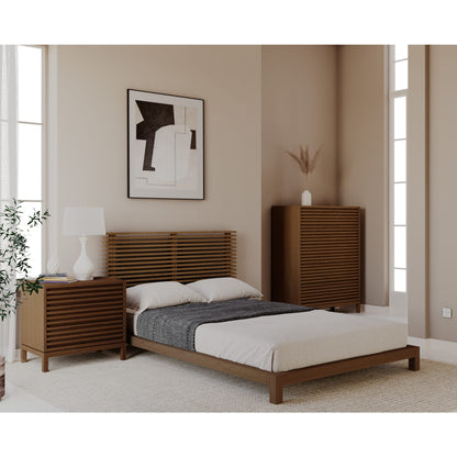 Tanner Solid Ash Platform Bed in Roux