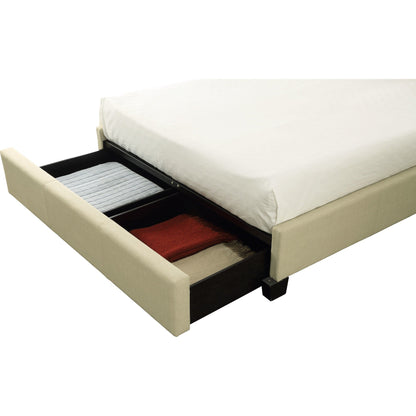 Tavel Nailhead Footboard Storage Bed in Tumbleweed