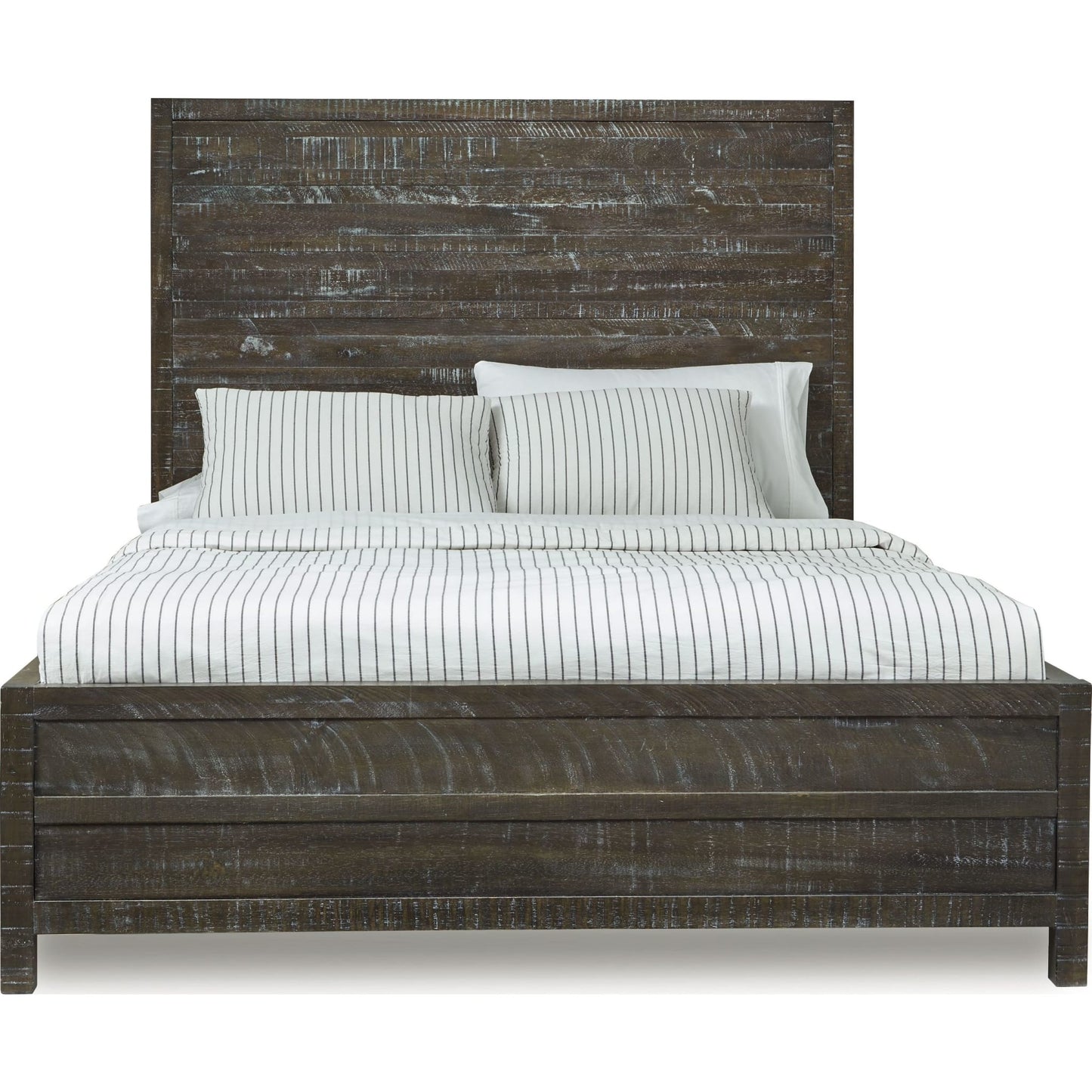Townsend Solid Wood Low-Profile Bed in Gunmetal